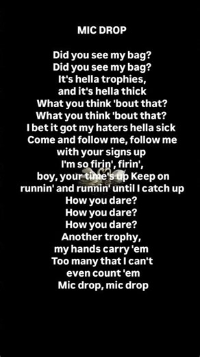 Can You Sing This?? Lyrics MICDROP 🎤 #bts # *youtubeshorts* #youtube #viral #trending #shorts