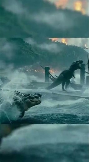 “Giant T-Rex vs Ocean Monster – Epic Prehistoric Bloodbath!” #dinosaur