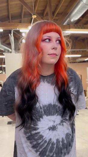 4.2K views · 56 reactions | FOXY LADY 力 SAVE this BABE for your next Halloween inspired creative color inspo! 懶 Talk about a #HairTransformation by @tucsonhairdiva.  This stunning blend was created using PRAVANA Cool Violet Hi Lift for the blonde, VIVIDS Orange for the mids, and ChromaSilk 1N for the ends. ✨ #pravana #pravanavivids #halloweenhair #fallhair #orangehair #blackhair #orangeblendhair #halloweenhairinspo | Pravana | Facebook