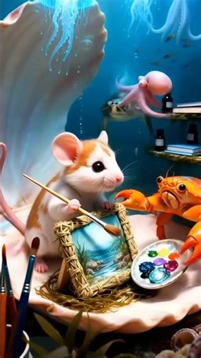 Cat & Mouse Dive into Underwater Fun 🐠 #catandmouse #underwateradventure #animalstories