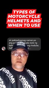 660 reactions · 29 shares | TYPES OF MOTORCYCLE HELMET AND WHEN TO USE IT #reelsvideoシ #highlightsシ゚ #reelsfbシ #fbreelsfypシ゚ #reelsfypシ #fb #everyone #ElPresidente #LamangAngMayAlam #roadsafety | Mario Montalban | Facebook