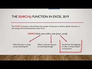 How to use Search() function to find specific character in Microsoft Excel 2019