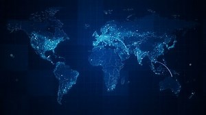 Connection Blue World Map Loop This Stock Footage Video (100% Royalty-free) 24964691 | Shutterstock