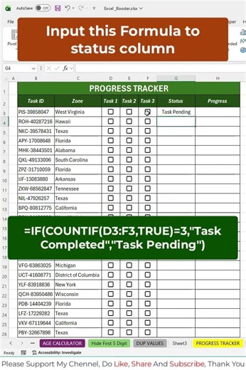 Project Tracker in excel #excelshorts #edexcel #excel #exceltips #excelshortcuts #ytshorts
