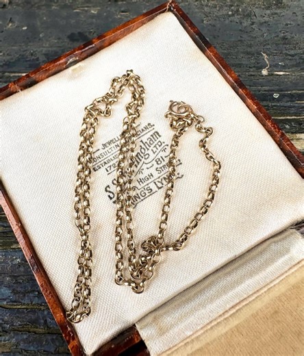 Vintage 9ct Gold Chain Necklace - Etsy UK