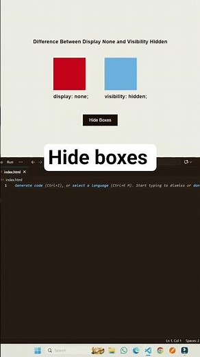 “display:none VS visibility:hidden ⚡ The Ultimate CSS Showdown! | Code Skillzz