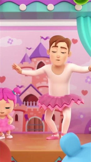 Daddies Big Ballet Adventure! 🩰 Emmie's Dance Party Nursery Rhyme #kids #shorts