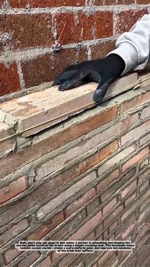 Simple Trick to Smooth Brick Mortar Joints Perfectly.