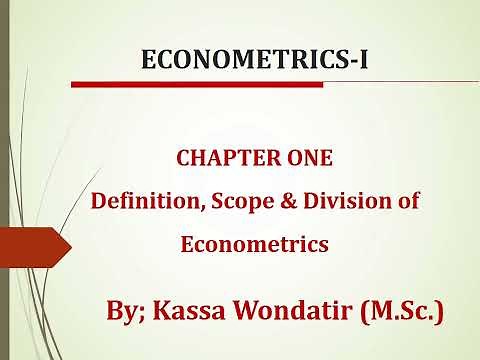 Econometrics I Chapter 1 - Lesson 1