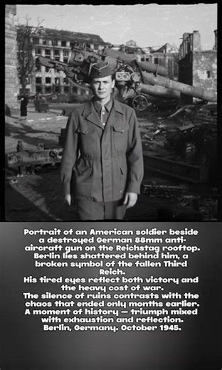 American Soldier Above the Ruins of Berlin — 1945