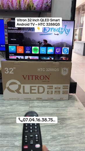 Vitron 32 Inch QLED Smart Android TV – HTC 3288QS PRICE-ksh12,500. PRODUCT FEATURES: Smart Features: Built-in Wi-Fi for internet connectivity. Bluetooth connectivity (in many smart variants). Screen mirroring/casting capabilities. Voice control support (via Android TV). Connectivity: Multiple HDMI ports Multiple USB ports AV input (Composite). RF input for TV aerial. #vitron32inchqledtv #vitronsmarttv #tv #luckyelectronics #electronics