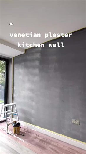 Venetian Plaster Kitchen Wall | Applying Dark Gray Base Coat