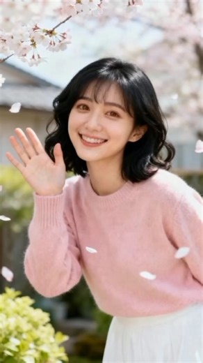 Beautiful Japanese girl is taking care of a cherry tree 🌬️🌱#short #gardening