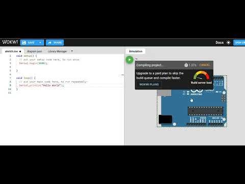 Arduino Serial Monitor using Wokwi