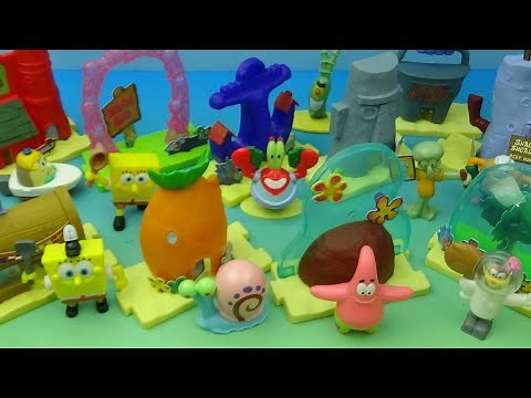 2021 NICKELODEON SPONGEBOB SQUAREPANTS set of 10 McDONALD'S HAPPY MEAL COLLECTIBLES VIDEO REVIEW