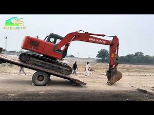 JCB Excavator Loading on Trailer ,Tata hitachi Machine Loading Video | Heavy Machinery Action