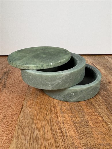 Vintage Volterra Green Alabaster Swivel Box | Italian Stone Vanity Decor (AS-IS) - Etsy