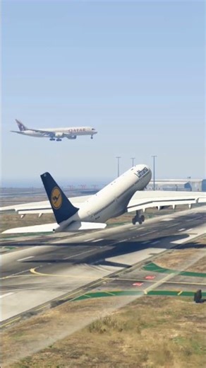 A-332 Airbus Take Off While Massive Airbus Landing | Gtav