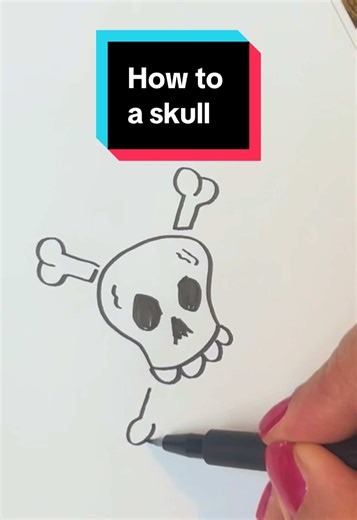 Learn to draw a skull 💀 easy drawing 👉🏽save this and try later #fyp #drawingtutorial #arttiktok