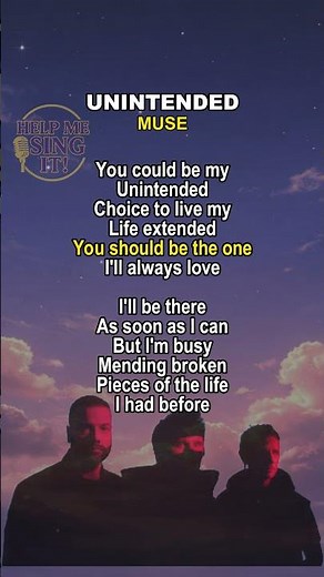Unintended Lyrics- Muse #lyricsvideo #unintended #muse #rock #alternative #nostalgic #helpmesingit