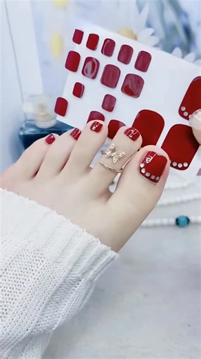 Secret Nails on Instagram: "Beautiful semi cure gel strips toenails design for Christmas season are now available on our website. Please feel free to visit our website: www.secret-nails.com"