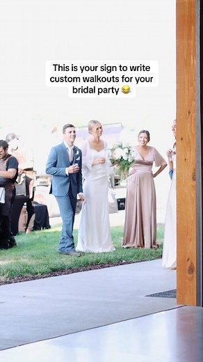 Bride and Groom wrote custom Grand Entrance walkouts for their entire Bridal Party! 😂 #weddingdaytrends #2023bride #2024bride #bridetobe2023 #weddingtips #weddinginspo #weddingvideo