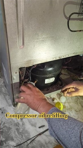 fridge compressor oil refilling| refrigerator compressor oil change #fridgerepair #refrigerator #diy