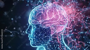 A holographic simulation of a stroke depicting the loss of flow and function in a particular area of the brain and how prompt treatment can prevent further damage.