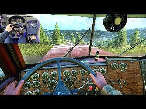SnowRunner Pacific P512 First Person - Logs Delivery | Cockpit Car Simulator Gameplay