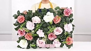 B-COOL Dusty Rose Wall Backdrop: Artificial Flower Panels 4 Pack 15.7x23.6Inch 3D Flower Wall Background for Wedding Birthday Party Bridal Background Photography Flowers Wall Decor(5.2ftx2ft)