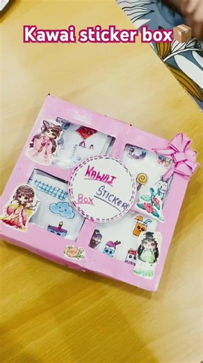 Diy Handmade Kawaii sticker set box | how to make stickers #kawaiistickers #stickers #diy #shorts