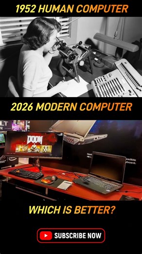 🔥 1952 HUMAN COMPUTER VS MODERN COMPUTER 🔥 #shorts #viralshorts #pc #computer