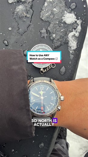 How to use your watch as a compass 🧭 The watch I’m using is the Seiko Alpinist GMT SPB377, however this trick can be done with any analog watch even without a compass feature. Also disclaimer the instructions I’m giving you to find SOUTH is for when you are in the Northern Hemisphere. If you are in the Southern Hemisphere then the same halfway point would show you NORTH. #seikoalpinist #watchesoftiktok #watches #tipsandtricks