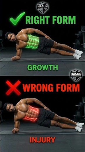 Side Plank Form: Wrong vs Right Biomechanics 💪