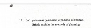 Briefly explain the methods of planning.... | Filo