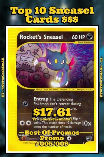 Top 10 Rarest Sneasel Pokémon Cards EVER Released (You Won’t Believe #1!) #pokemon #top10 #tcg