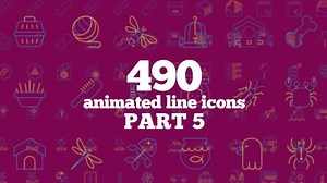 490 Animated Line Icons (Part 5) - After Effects Templates | Motion Array