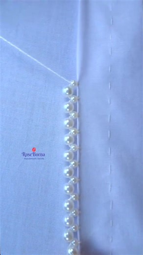 super cute beaded hand embroidery tutorial, #stitch #trending #tutorial #embroidery #shorts #beads