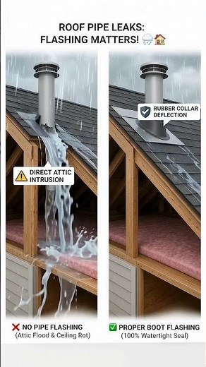 Roof penetrations are the single most common leak points on any home! 🌧⚠️ #construction