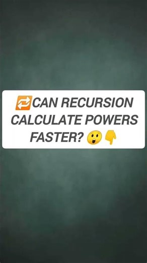 Can recursion calculate powers faster? 😲👇#coding #cprogramming #shortsfeed #youtube #viral