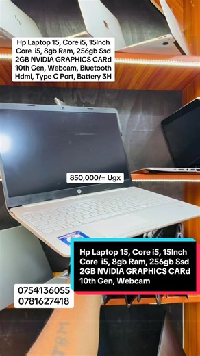 Hp Laptop 15 Core i5 8gb ram 256gb ssd 10th Gen 2Gb Nvidia Graphics 15.6 Inches Fingerprint Type C Port Sd Card Slot Extended Keyboard Battery 3-4Hrs #softwareengineer #hewlettpackard #affordablelaptop