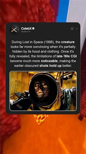 During Lost in Space (1998), the creature looks far more convincing #shorts