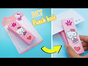 DIY Hello Kitty Punch Hole Tool 🐱✨ | Easy Paper & Cardboard Craft | Cute Stationery Idea