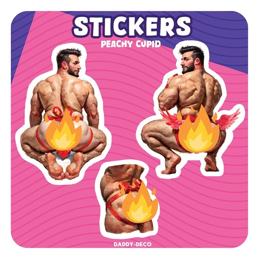 Cupid Sticker, Gay Stickers, Valentine Muscle Men, Valentine Sticker, Valentine Day, NSFW, Laptops, Notebooks, Gay Art, Vintage Gay, Mature - Etsy