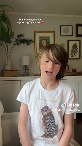 Guess what?!?!?! Now you can have this amazing hawk drawing for yourself 😁 Tyler is so excited about this! #hawks #birdlovers #parentsupervised #hawkshirt #pencilartist #naturelovers