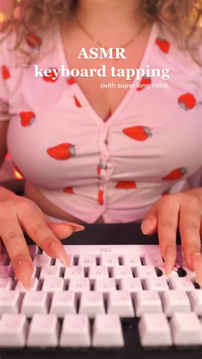 Satisfying ASMR Keyboard Typing with Long Nails
