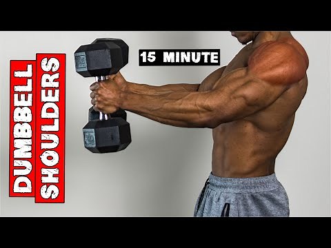 15 Minute Dumbbell Shoulders Workout At Home! | No Bench Needed
