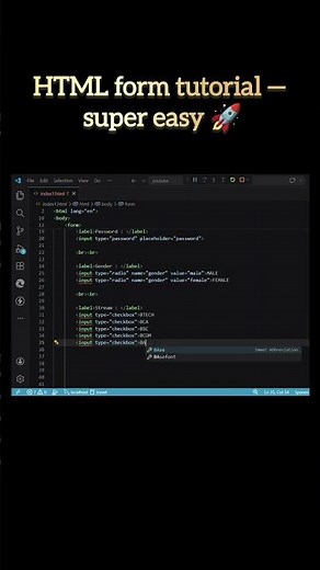 Create Student Form in HTML | HTML Form Tutorial for Beginners 💻🔥 #tech #shorts