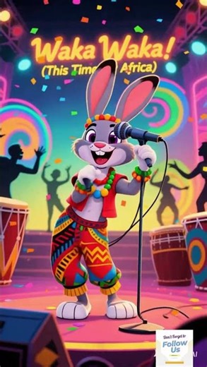 Waka Waka 🌍 Beautiful Br’er Rabbit Singing Shakira Song Colorful & Energetic Performance
