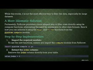 Streamlining Row Selection in PyArrow: A More Idiomatic Approach